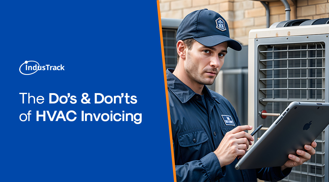 HVAC contractor preparing an invoice