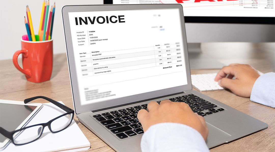 Customer paying an HVAC invoice