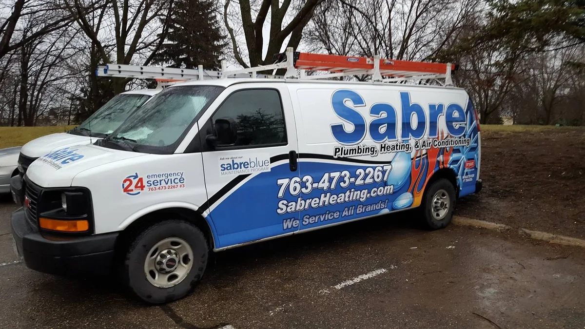 Sabre Plumbing, Heating and Air Conditioning service van