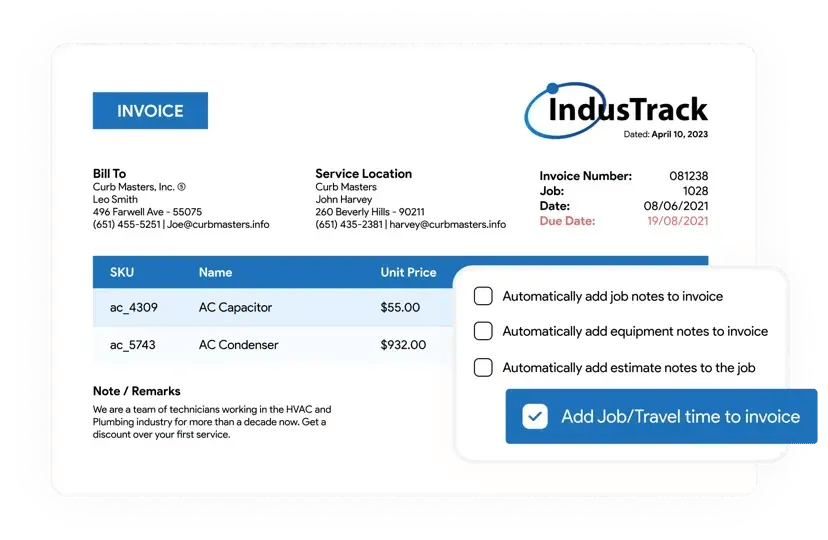 seamlesss integration with invoicing