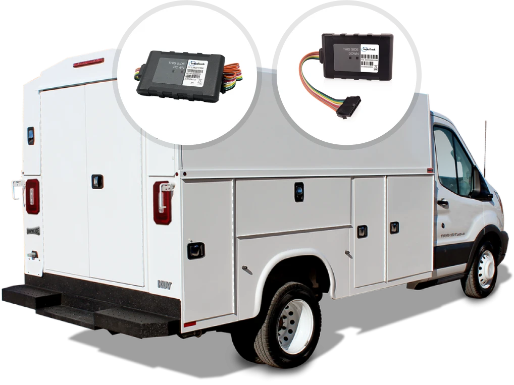 Service truck with IndusTrack GPS tracking devices